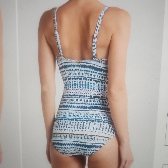 Jantzen Water Dunes Flora Bandeau One Piece Swimsuit Size 4 - Picture 2 of 5